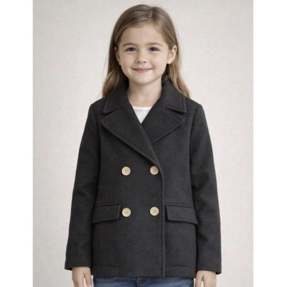 Art Class Girls Black Double-Breasted Peacoat Coat XS (4/5) NWT